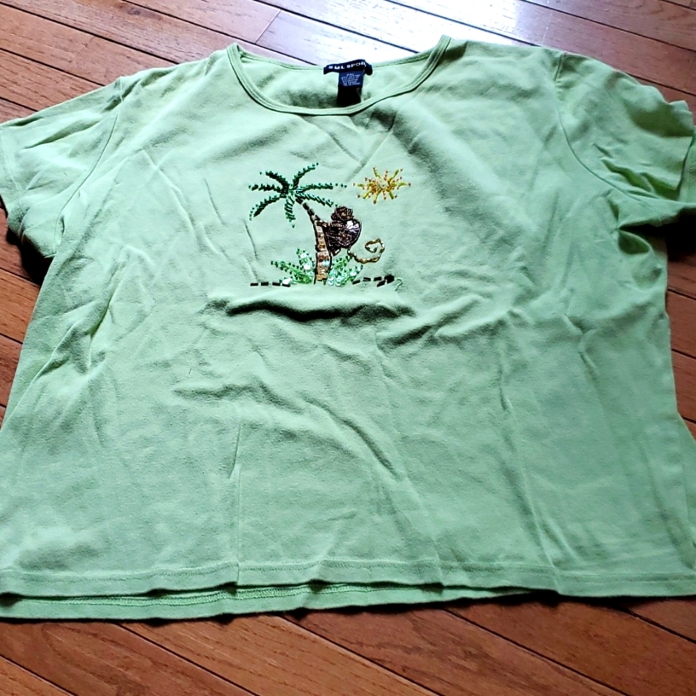 Lime green T-Shirt with monkey